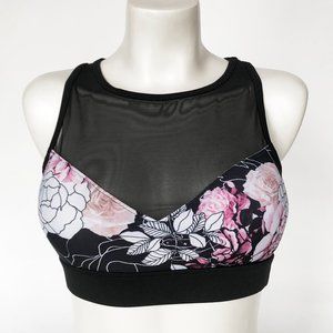 NWOT Bebe Sport Racer Back Mesh Yoke Sports Bra